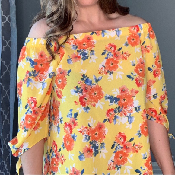 Status Grassley off shoulder blouse yellow floral - Picture 11 of 16